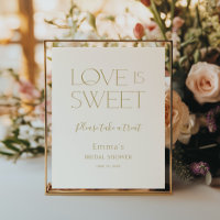 Liebe ist süße Goldene Hochzeits-Party-Schild