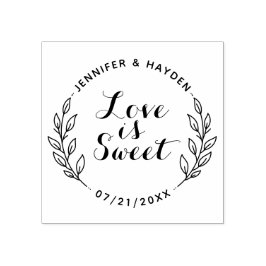 Liebe ist süße handgeschriebene Schrift & rustikal Gummistempel