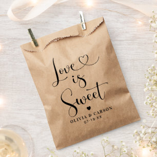 Liebe ist süße Herz-Schrift Kraft Hochzeit Geschenktütchen