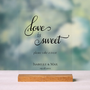 Liebe ist süße Hochzeit Acrylschild