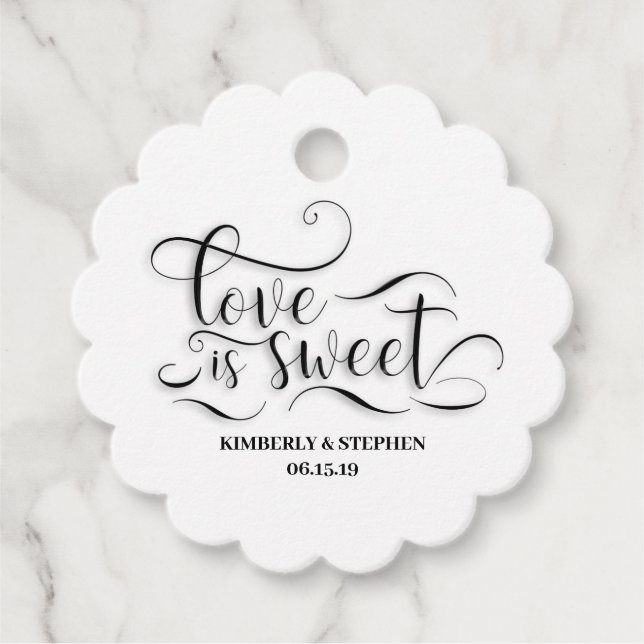 Liebe ist süße Hochzeit Geschenkanhänger (Vorderseite)