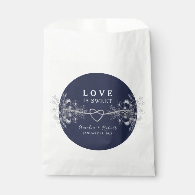 Liebe ist süße Hochzeit Geschenktütchen (Vorderseite)
