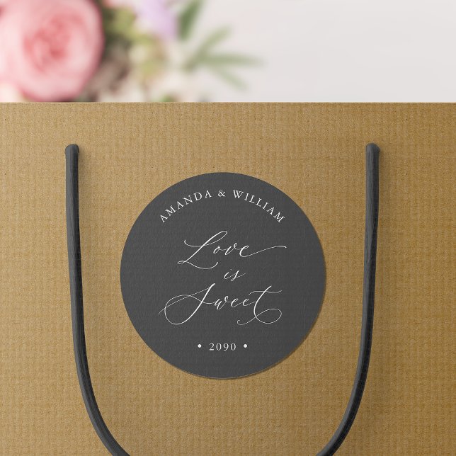 Liebe ist süße Hochzeit Runder Aufkleber (Von Creator hochgeladen)