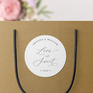 Liebe ist süße Hochzeit Runder Aufkleber