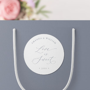 Liebe ist süße Hochzeit Runder Aufkleber