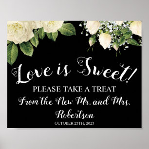 Liebe ist süße Hochzeits-Schaugelage-Hochzeitsschi Poster