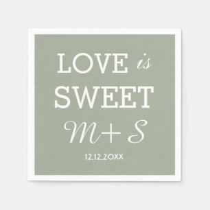 Liebe ist süße Hochzeitssongram von Napkins Serviette