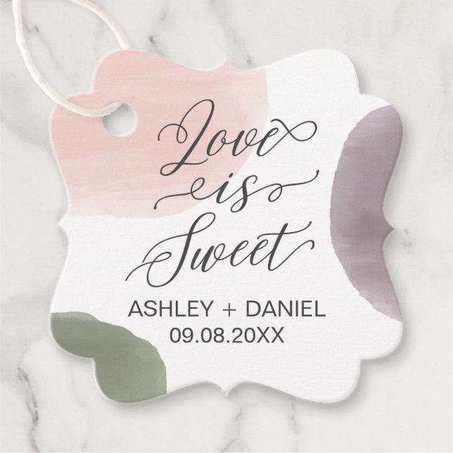Liebe ist süße Hochzeitstiftmarke, Geschenkanhänger (Vorderseite)