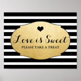 Liebe ist süße Hochzeitszeichen Imitate Gold Foil  Poster