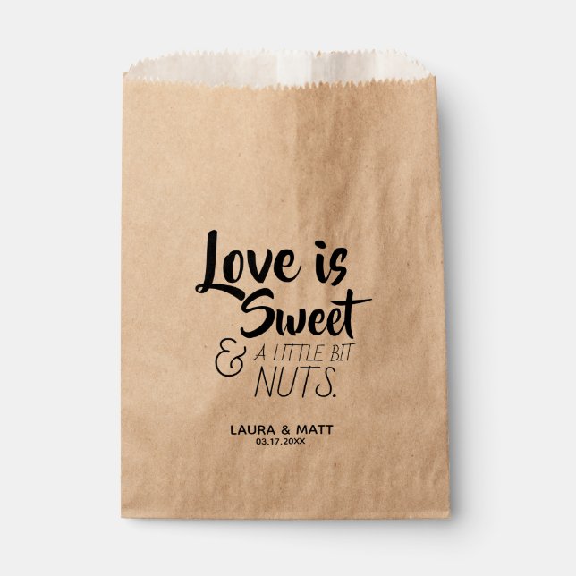 Liebe ist süße kleine Nuts Hochzeit Geschenktütchen (Vorderseite)
