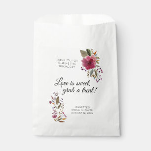 Liebe ist süße Leckerei Burgund Blumenstrauß Braut Geschenktütchen