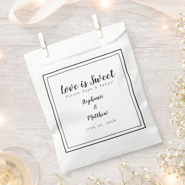 Liebe ist süße Leckerei Moderne Danke Black Weddin Geschenktütchen (Ausgeschnitten)