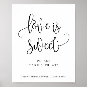Liebe ist süße minimalistische Kalligrafie Gefalle Poster