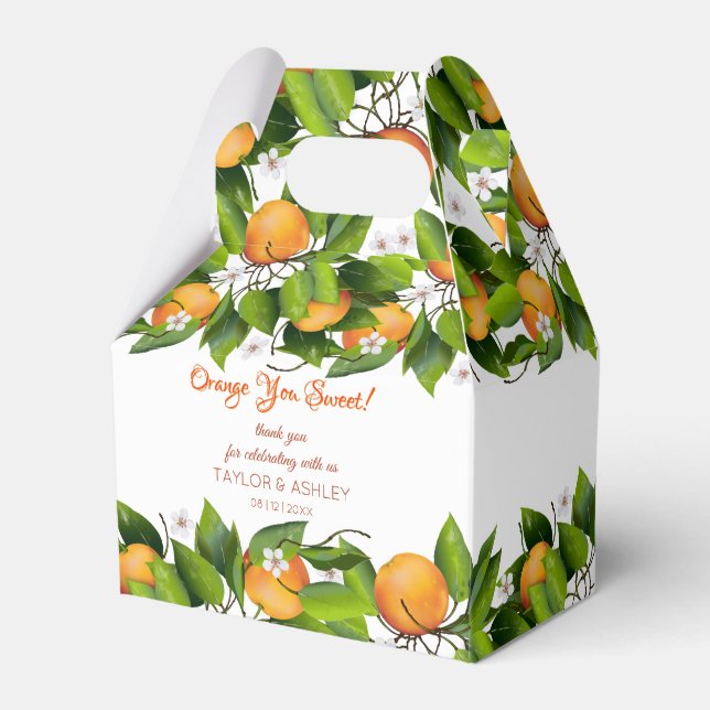 Liebe ist süße Orangenfrüchte | Hochzeit Geschenkschachtel (Vorderseite)
