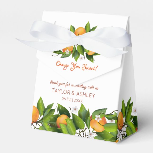 Liebe ist süße Orangenfrüchte | Hochzeit Geschenkschachtel (Vorderseite)