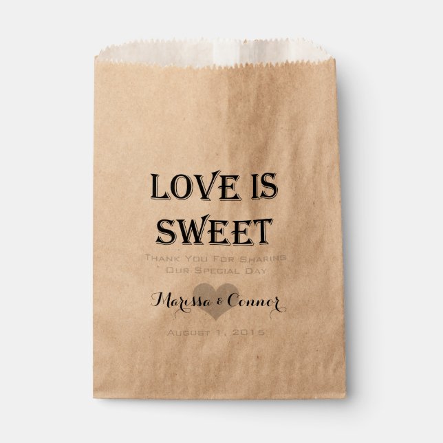 Liebe ist süße Personalisierte Gastgeschenk Hochze Geschenktütchen (Vorderseite)