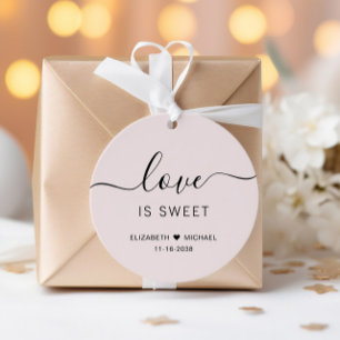 Liebe ist süße rosa Hochzeit Geschenkanhänger