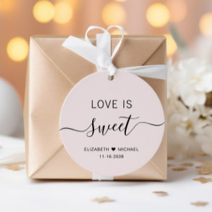 Liebe ist süße rosa Hochzeit Geschenkanhänger