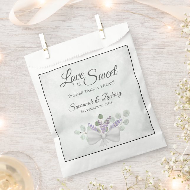 Liebe ist süße rustikale Eukalyptus & Lavender Wed Geschenktütchen (Ausgeschnitten)