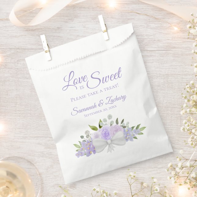 Liebe ist süße rustikale Lavendel Lila Rose Hochze Geschenktütchen (Ausgeschnitten)