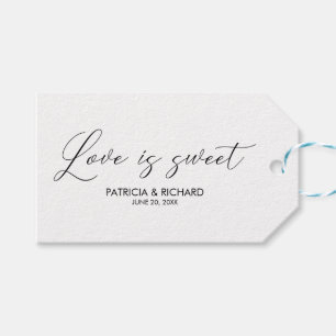 Liebe ist süße Schrift Hochzeitsgunst Etikett Geschenkanhänger