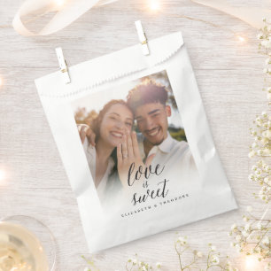 Liebe ist süße Schrift Kalligrafie Foto Hochzeit Geschenktütchen