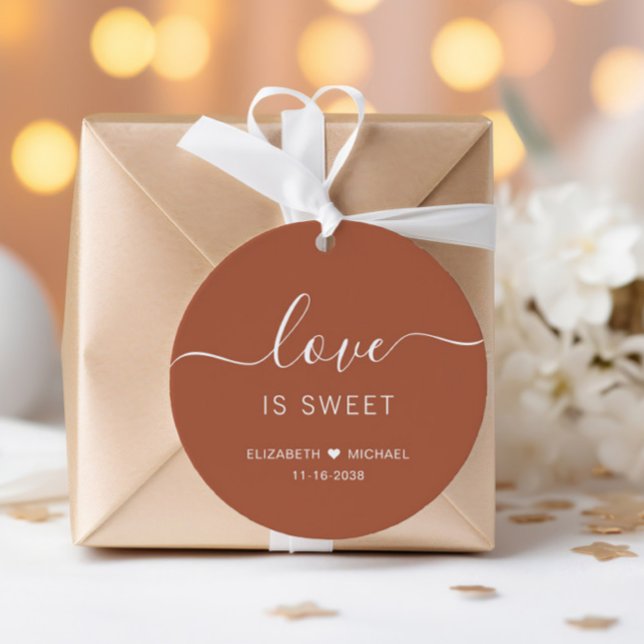 Liebe ist süße Terracotta Hochzeit Geschenkanhänger (Von Creator hochgeladen)