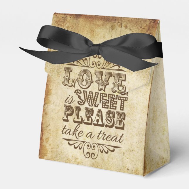 Liebe ist süße Vintge Hochzeit Geschenkschachtel (Vorderseite)