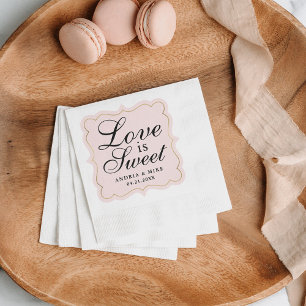 Liebe ist süßes erröten rosa Monogramm Serviette