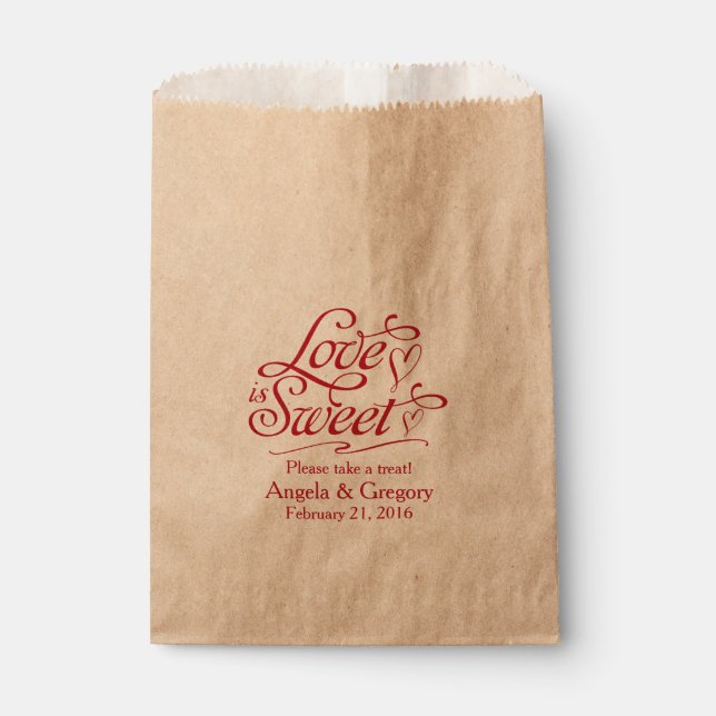 Liebe ist Süßes Süßes Buffet Dessert Buffet Hochze Geschenktütchen (Vorderseite)