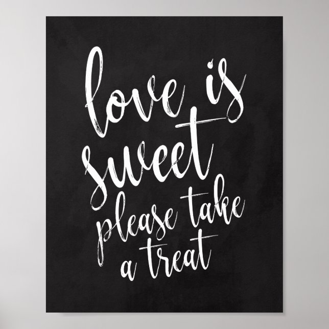 Liebe ist Süßkarton Hochzeit 8x10 Zeichen Poster (Vorne)