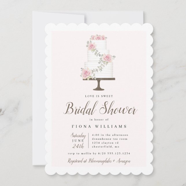 Liebe ist Süßkuchen Brautparty Einladung (Vorderseite)