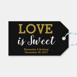Liebe ist Sweet Black Gold Wedding Candy Gefallen Geschenkanhänger