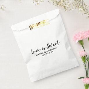 Liebe ist Sweet Black Stilschrift moderne Hochzeit Geschenktütchen