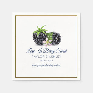 Liebe ist Sweet BlackBerry Fruit Hochzeit Serviette