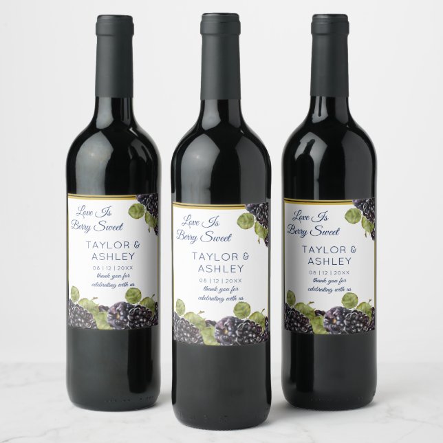 Liebe ist Sweet BlackBerry Fruit Weinetikett (Flaschen)