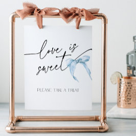 Liebe ist Sweet Blue Bow Brautparty Krawatte des K Sockelschild