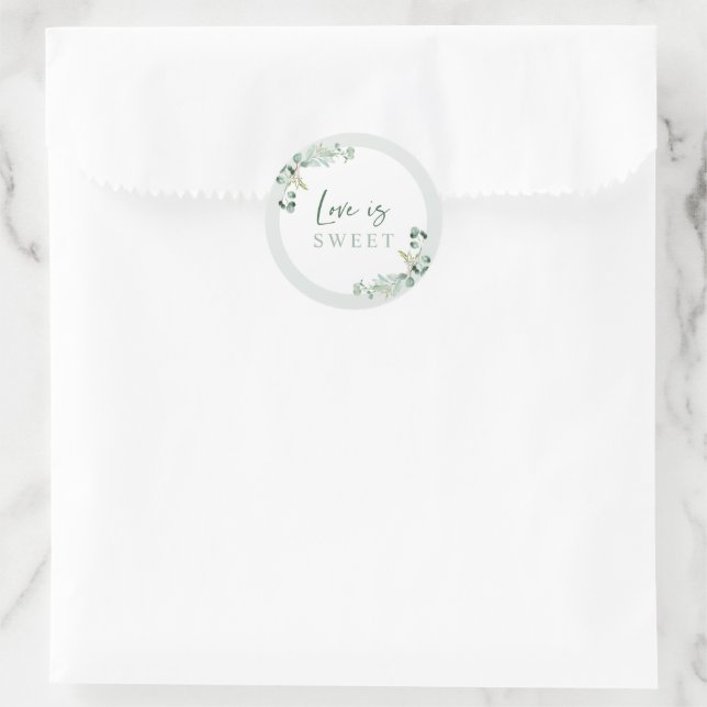 Liebe ist Sweet Brautparty Gefallen Aufkleber Etik (Tasche)
