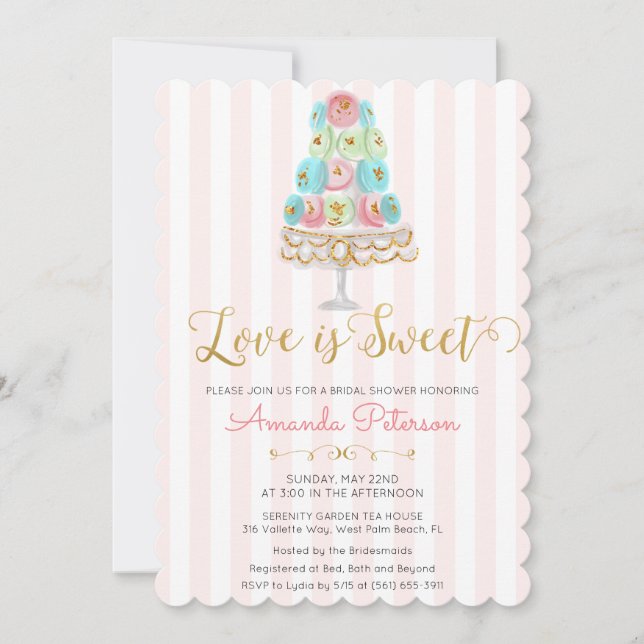 Liebe ist Sweet Bridal Dusche Einladung (Vorderseite)