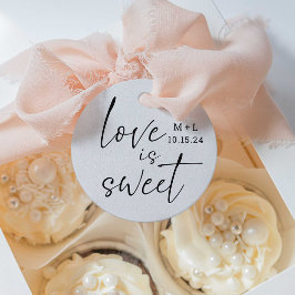 Liebe ist Sweet Calligraphy Gastgeschenk Hochzeit Geschenkanhänger