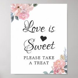 Liebe ist Sweet Calligraphy Script Dusty Pink Flor Poster