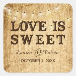 Liebe ist Sweet Country Hochzeitsgunst Aufkleber