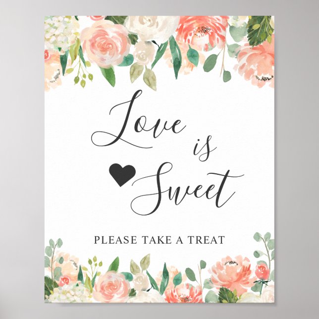 Liebe ist Sweet Dessert Bar Cornflora Peach Blush  Poster (Vorne)