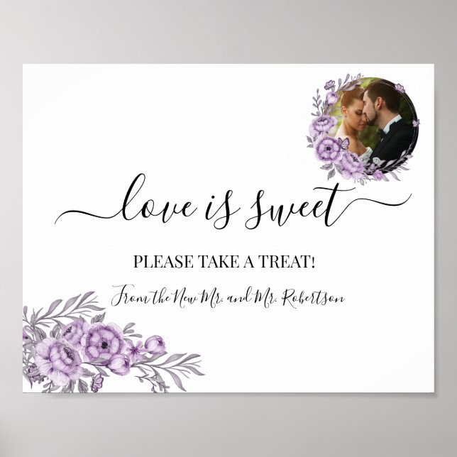 Liebe ist Sweet Dessert Table Wedding Green Sign Poster (Vorne)
