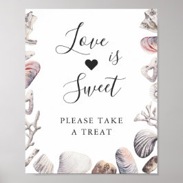 Liebe ist Sweet Dessert Wasserfarbe Weißes Meer Mu Poster