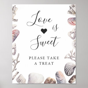 Liebe ist Sweet Dessert Wasserfarbe Weißes Meer Mu Poster
