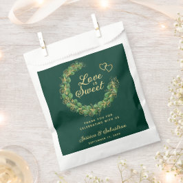 Liebe ist Sweet Emerald Green und Gold Wedding Geschenktütchen