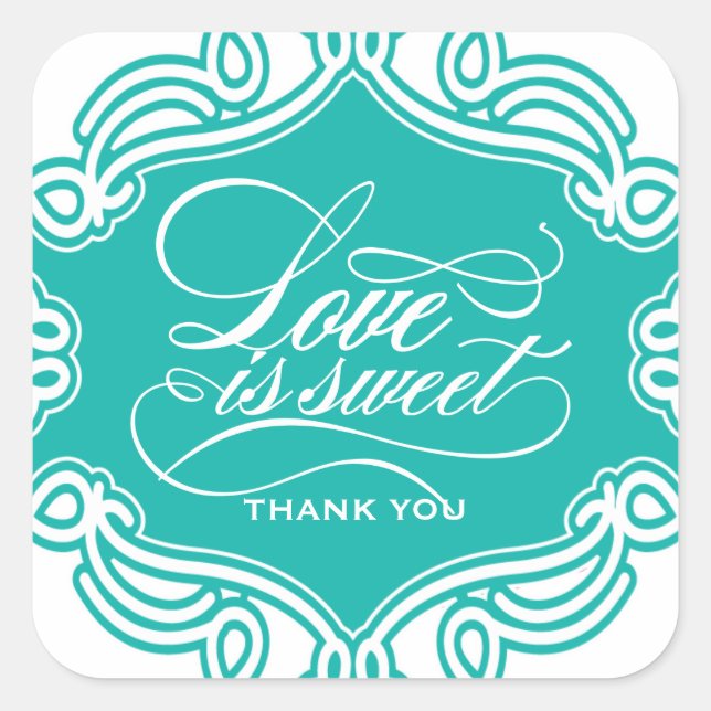 Liebe ist Sweet Gastgeschenk Hochzeit Stickers (Vorderseite)