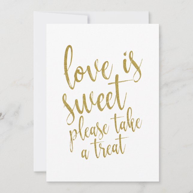 Liebe ist Sweet Gold Glitzer Erschwingliches Hochz (Vorderseite)