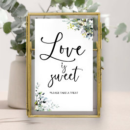 Liebe ist Sweet Greenery Brautparty Signatur Poster